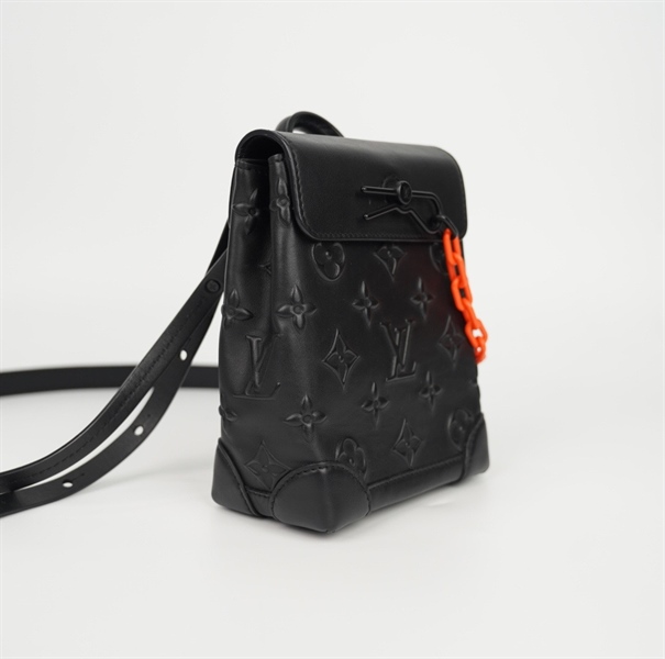 Túi LV đen dập nổi xích cam sz15 (LN) KG+