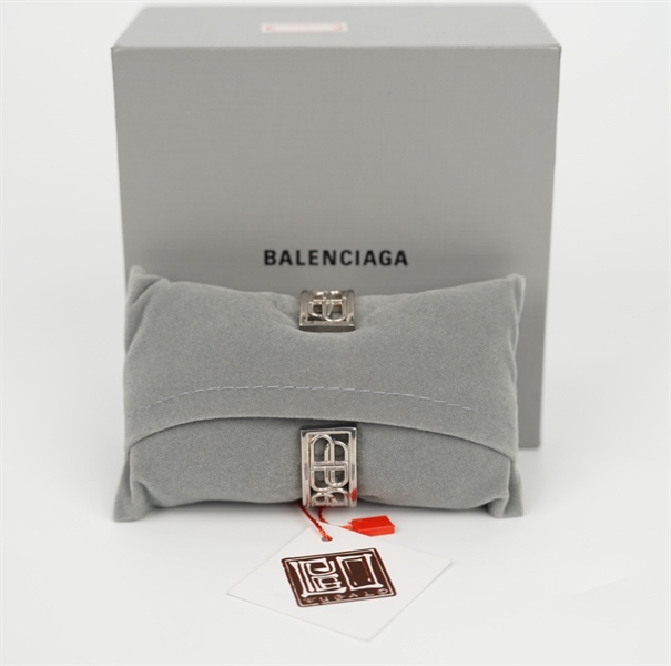 Vòng tay Balenciaga bạc họa tiết (PN) +