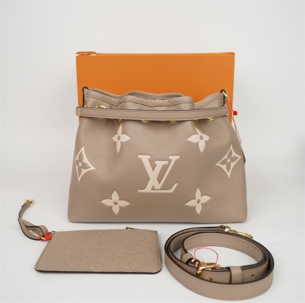 Túi LV Nóe màu nude hoa trắng kèm ví sz28 (BQ) KG+