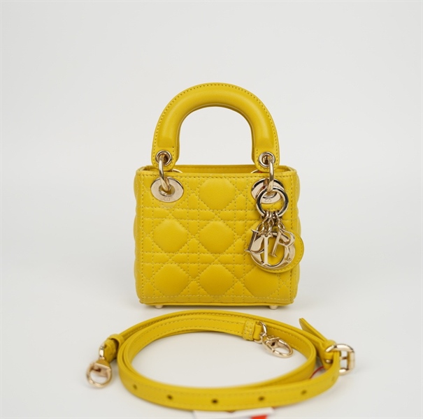 Túi Dior Lady màu vàng sz micro (thuật) +