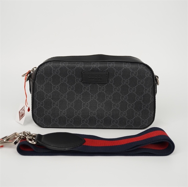 Túi GG đeo chéo màu đen (525040) sz24 (BQ) KG+