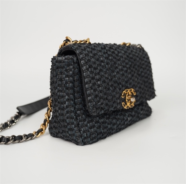 Túi Chanel may vải màu đen (31189809) sz26 (BQ) KG+