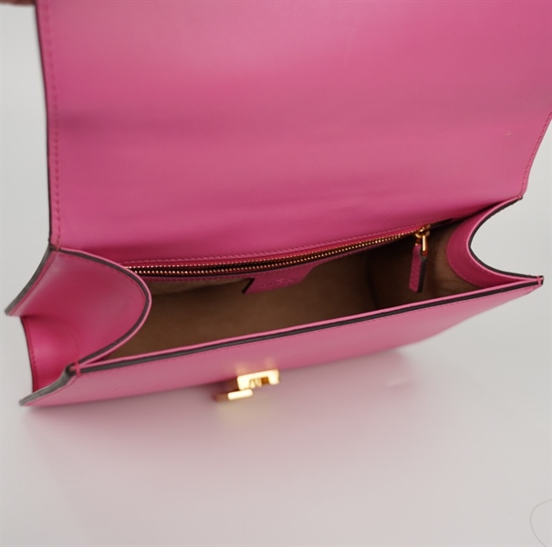 Túi GG Sylvie màu hồng kèm 2 strap (486628) sz25 (BQ) KG+