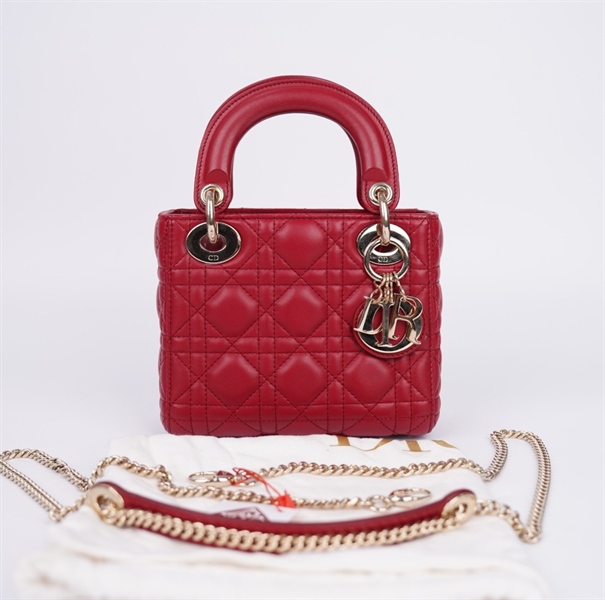 Túi Dior Lady đỏ (18MA0199) sz mini (LN) KG+