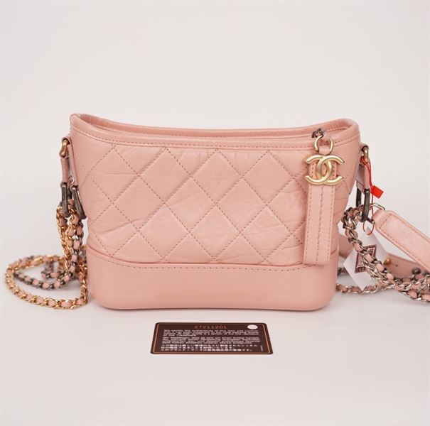 Túi Chanel Gab màu hồng (27211201) sz19 (BQ) KG+