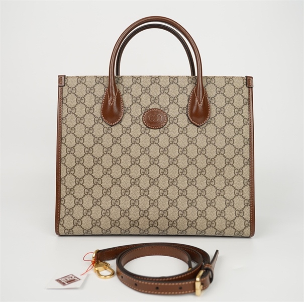 Túi GG tote màu xám 520981 sz31 (LN) KG+