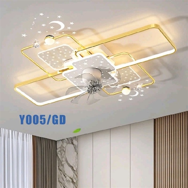Quạt trần đèn giấu cánh dải ngân hà VT Y005-GD/115x75