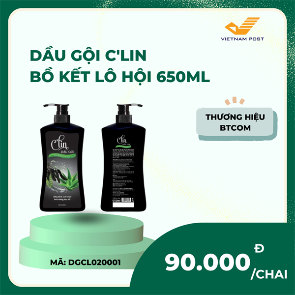 Dầu gội C'LIN Bồ kết Lô hội 650ml (6 chai/thùng)