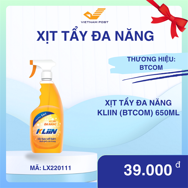 Xịt tẩy đa năng Kliin (BTCOM) 650ml (12 chai/thùng)
