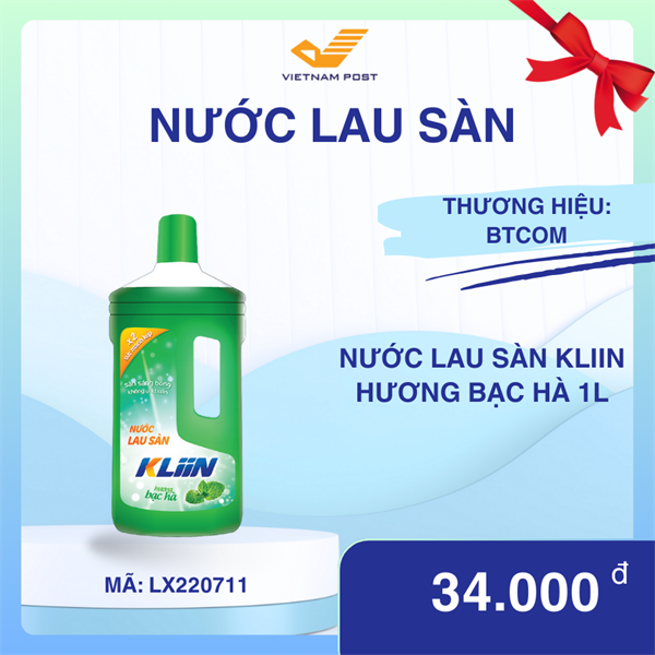 Nước lau sàn Kliin hương Bạc Hà 1L (12 chai/thùng)