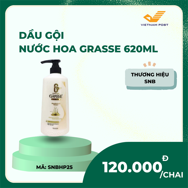 Dầu gội nước hoa Grasse 620ml (12 chai/thùng)