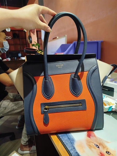 Túi Celine đen cam sz26 +