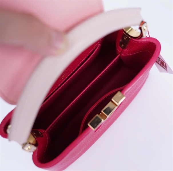 Túi LV Capu màu hồng kèm 2 strap sz20 (HC) +