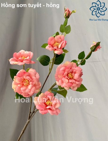 Hồng sơn tuyết - Hoa cành dài - Hoa Lụa Vân Vượng