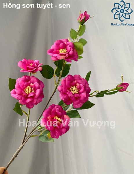 Hồng sơn tuyết - sen - Hoa cành dài - Hoa Lụa Vân Vượng