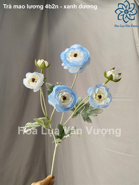 Trà mao lương 4b2n xịn - xanh dương - Hoa cành dài - Hoa Lụa Vân Vượng