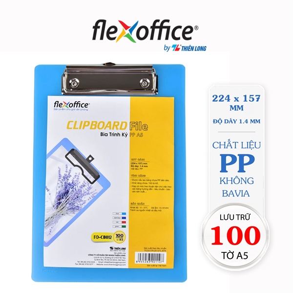 Bìa trình ký A5 Thiên Long Flexoffice PP FO-CB012