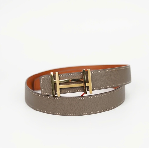Thắt lưng Hermes xám cam bản 3cmx1m KG+