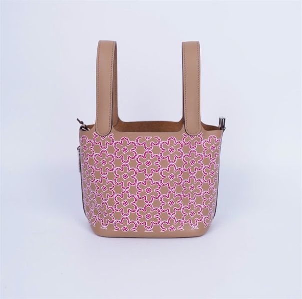 Túi Hermes Tote màu nâu họa tiết kèm ổ + chìa (UAM006AUH) sz14 (HC) +