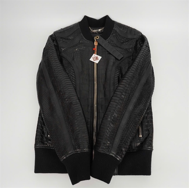 Áo khoác Philipp Plein da cá sấu đen (HC) KG+