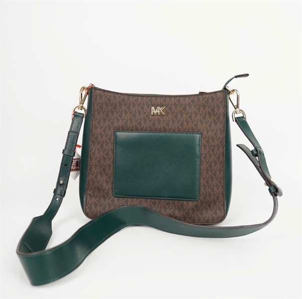 Túi MK nâu viền xanh đậm sz24 KG+