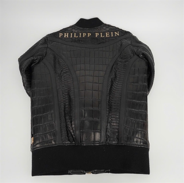 Áo khoác Philipp Plein da cá sấu đen (HC) KG+