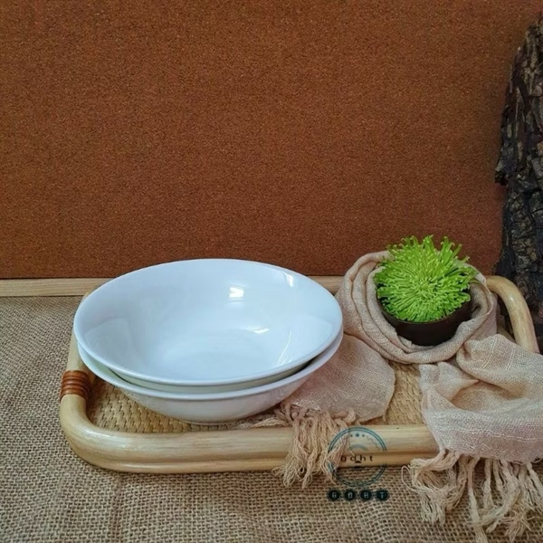 Bát tô trắng trơn loe 8in