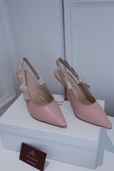 Sẵn - giày dior slingback màu nude calfskin size 36/10cm chất auth