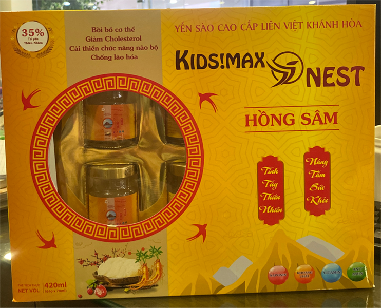 Khay Yến sào Smart Kids Hồng sâm (Khay 6 lọ x 70ml) - Khánh Hoà