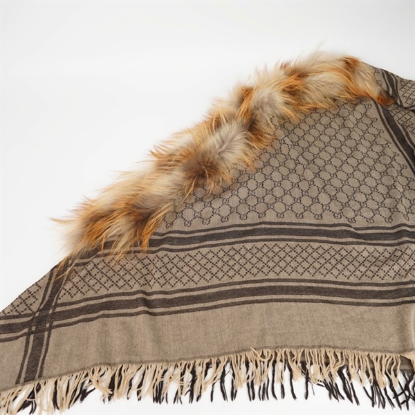 Khăn GG nâu vàng đuôi chồn (PN) +