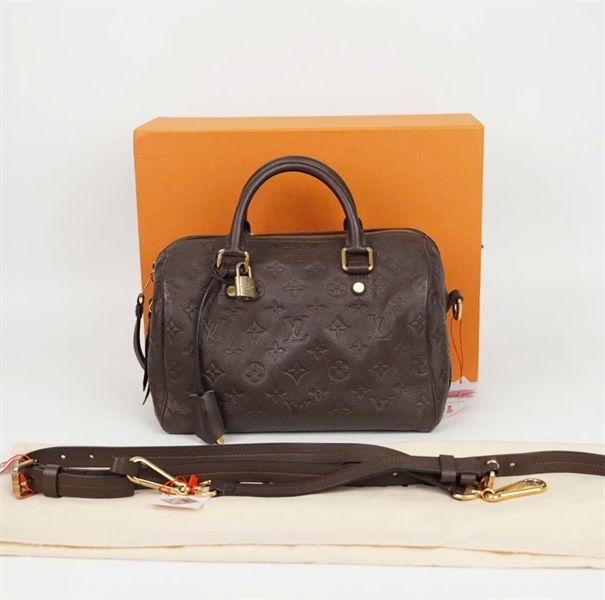 Túi LV Speedy hoa nâu 2 strap (SP3152) sz27 KG+