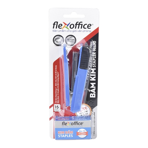 Bộ bấm kim số 10 và kim bấm flexoffice FO-ST03-S2