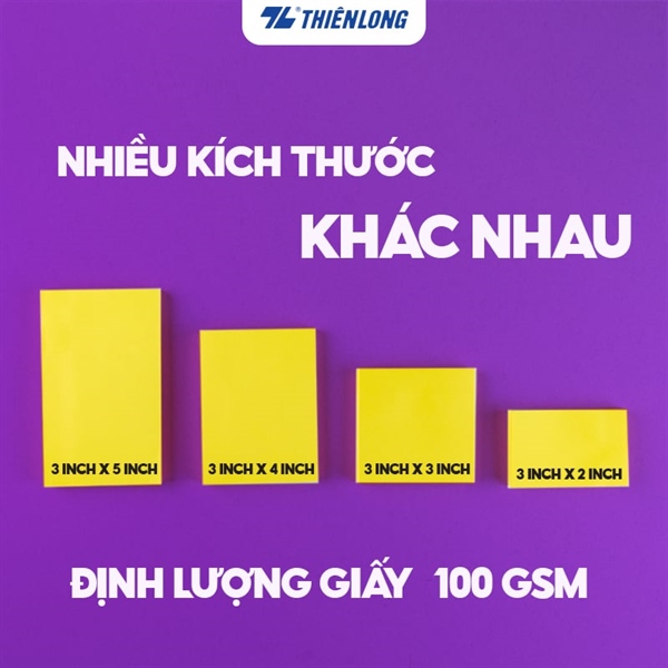 Giấy ghi chú - Giấy notes Pastel Thiên Long - Nhiều kích thước