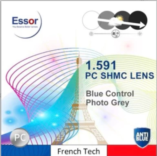 Tròng chống bể Đổi màu KHÓI 1.59 Essor Nottica