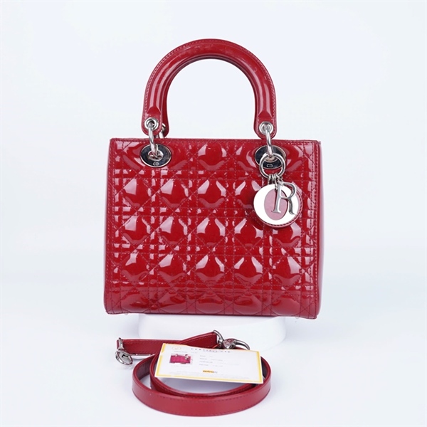 Túi Dior Lady đỏ (01-BO-0153) sz M (YY) KG+