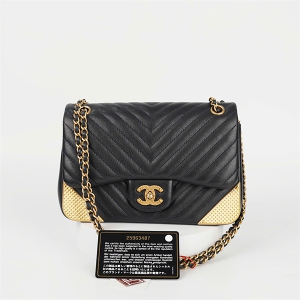 Túi Chanel đen góc vàng (25963487) sz20 (HC) +