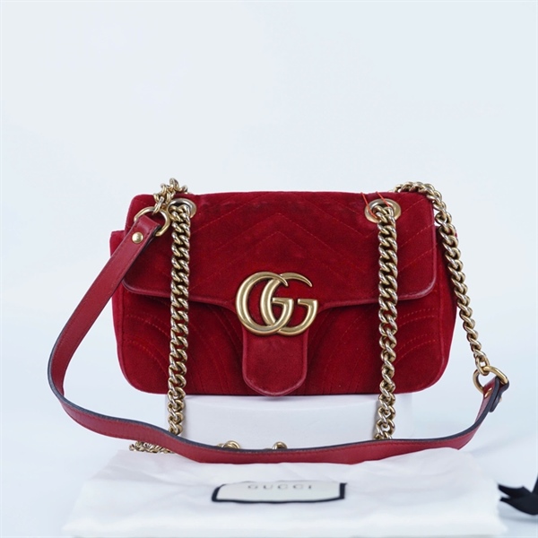 Túi GG Marmont màu đỏ sz20 (527066) KG+