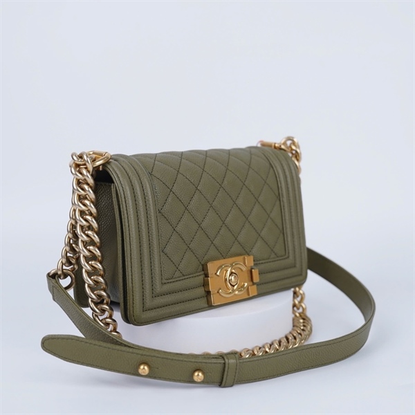 Túi Chanel Boy màu xanh rêu (23539130) sz20 (HC) +