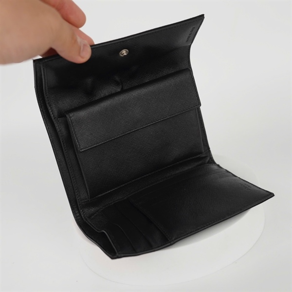 Ví Prada màu đen sz15 KG+