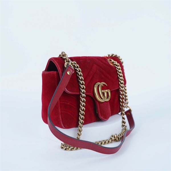 Túi GG Marmont màu đỏ sz20 (527066) KG+