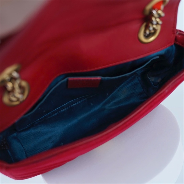 Túi GG Marmont màu đỏ sz20 (527066) KG+