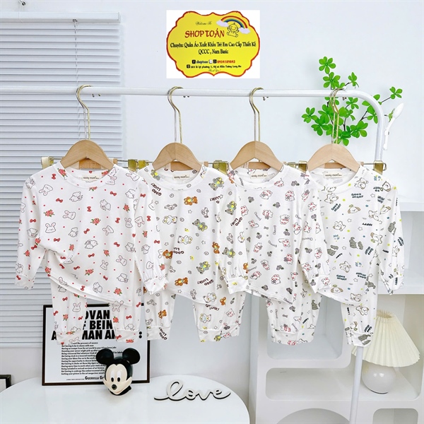 Bộ dài Minky nền trắng 80-150