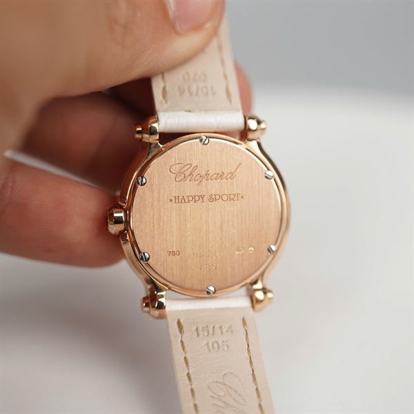 Đồng hồ Chopard mặt tròn dây trắng (1425866) sz28 (HC) +