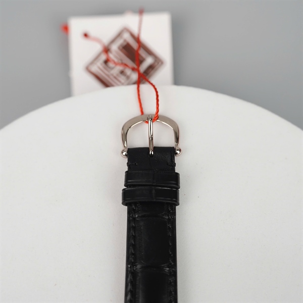 Đồng hồ Bovet mặt tròn trắng đính đá dây đen (HC) KG +