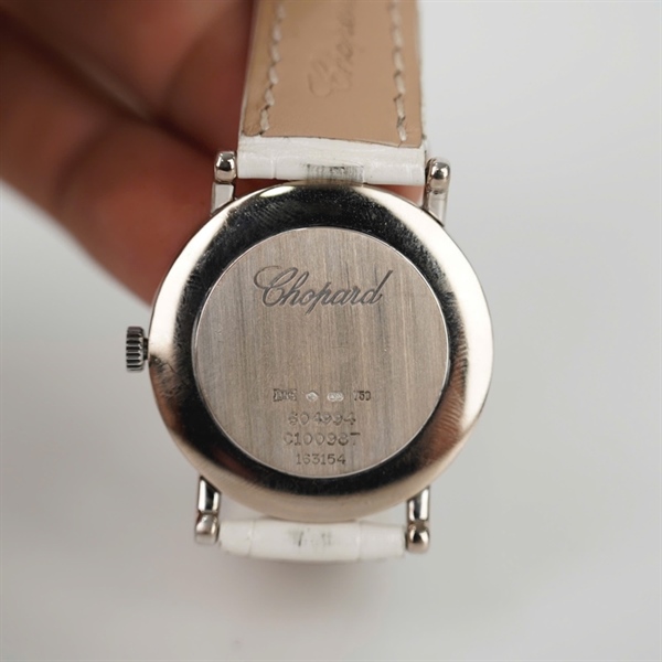 Đồng hồ Chopard mặt tròn full kim cương quai trắng (604994) (HC) +