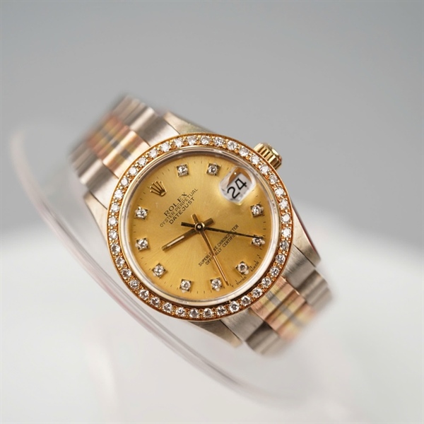 Đồng hồ Rolex mặt tròn vàng đính đá (8389) (HC) KG +