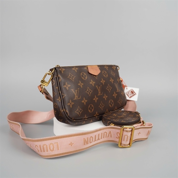 Túi LV hoa nâu kèm ví (TA3200) sz24 +