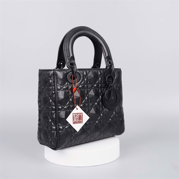 Túi Dior Lady kim cương đen sz S +