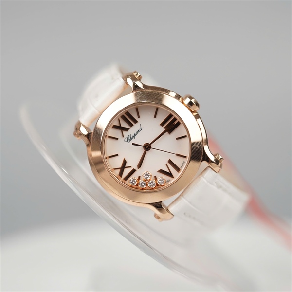 Đồng hồ Chopard mặt tròn dây trắng (1425866) sz28 (HC) +