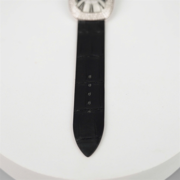 Đồng hồ Franck Muller mặt vuông đính đá dây đen (N5175) (HC) KG +